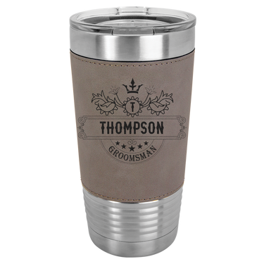 Personalized 20oz Leatherette Groomsmen Tumbler Gift